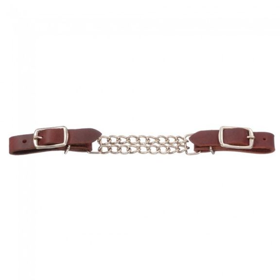 Leather w/ Double Chain Curb Strap