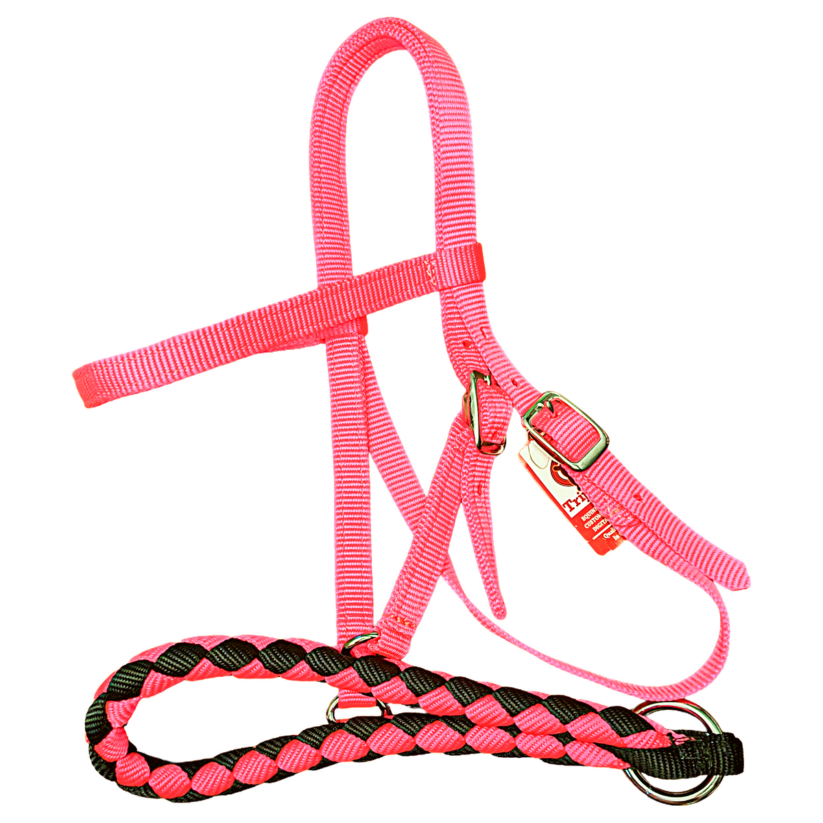 Mini Size | Pink & Black Bosal Headstall