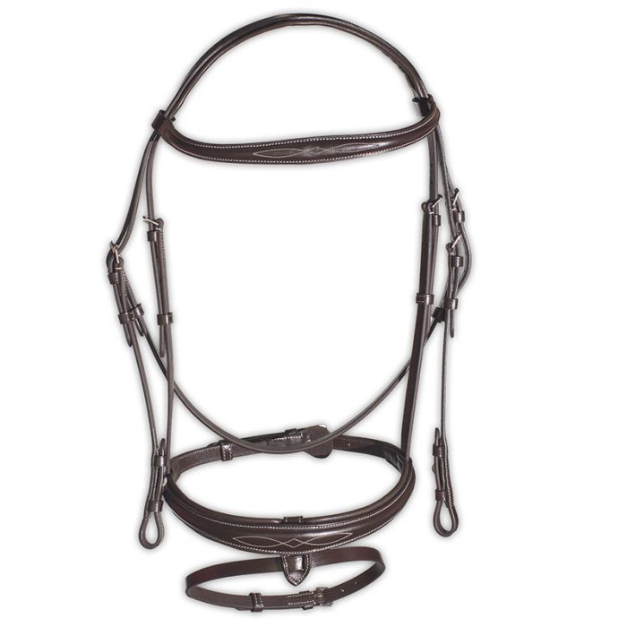 Fancy Stitched Hunter Bridle Havana