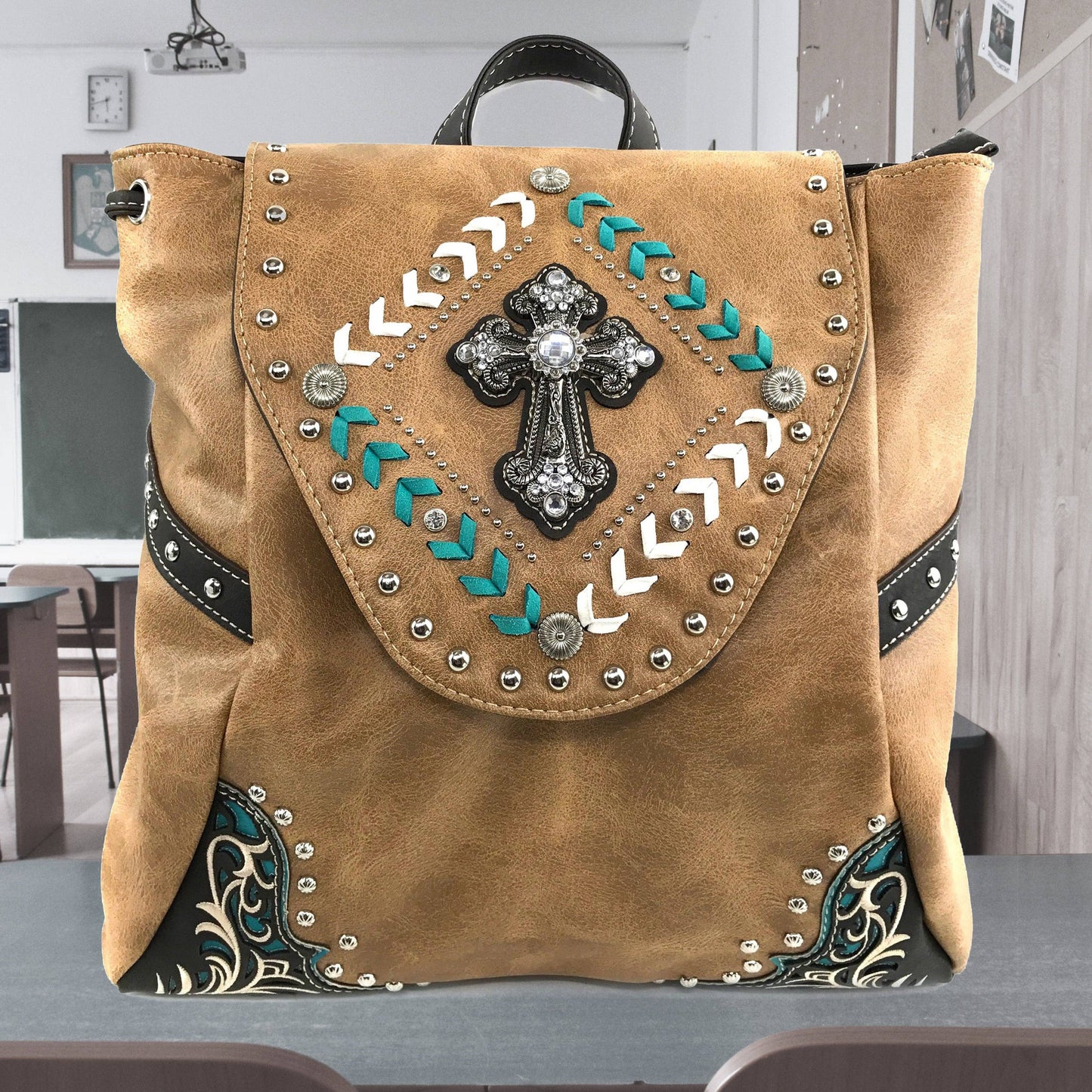 Layla | Western Cross Backpack | Vegan Leather