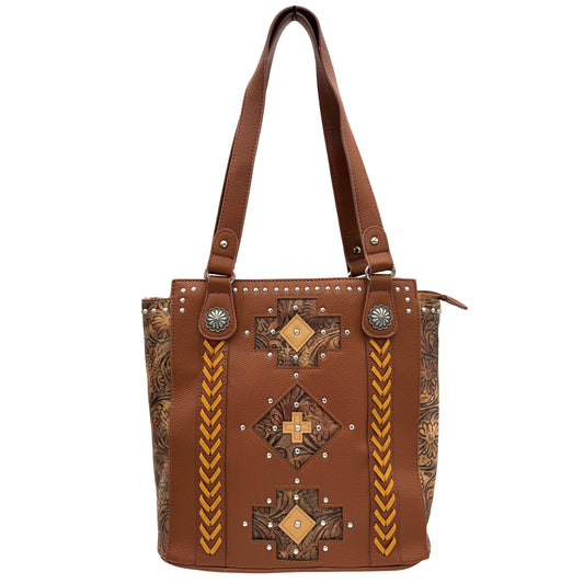 Austin | Western Tooled Handbag | Vegan Leather