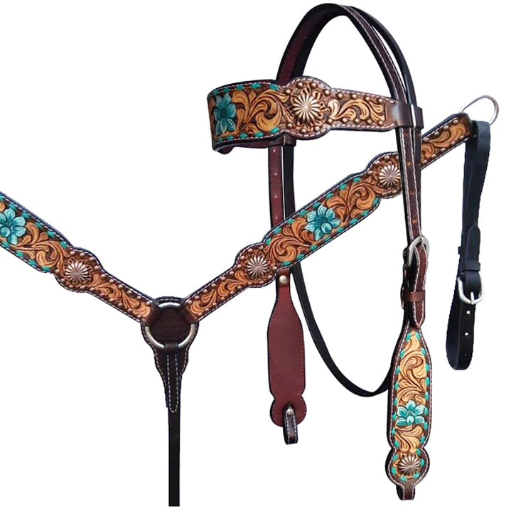 Antique Roses Headstall & Breastcollar Set