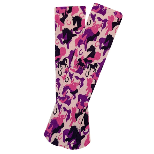 Purple & Pink Pony Camo Boot Socks