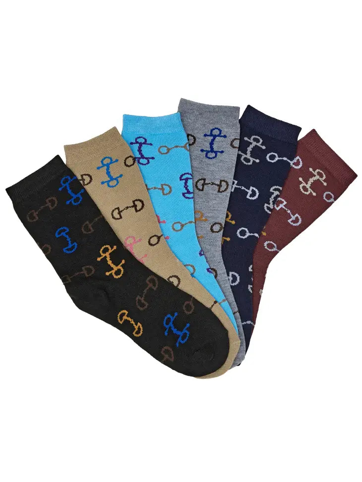 Dark Snaffle Bits ~ Crew Socks