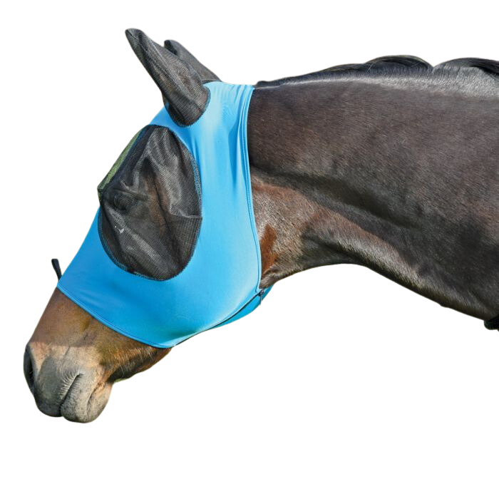 Turquoise Lycra Zipper Fly Mask