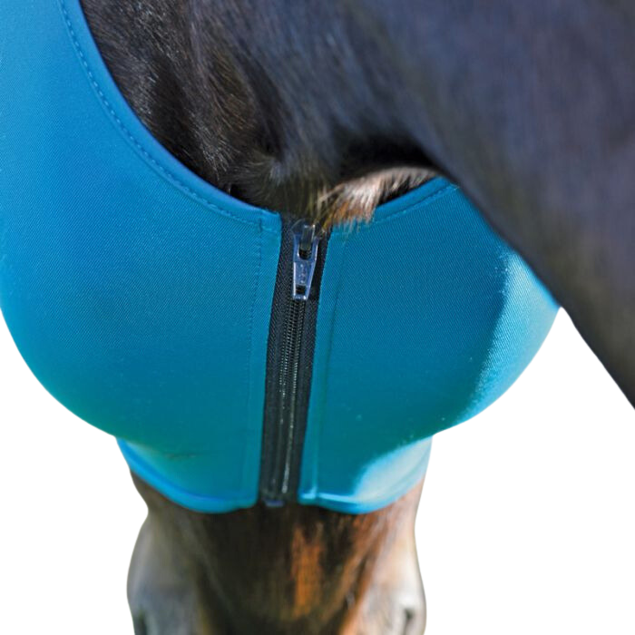 Turquoise Lycra Zipper Fly Mask