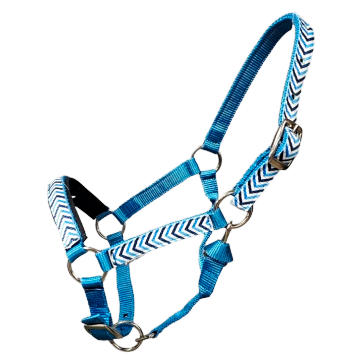 Bowen Blue Striped Nylon Halter | Foal / Mini Size