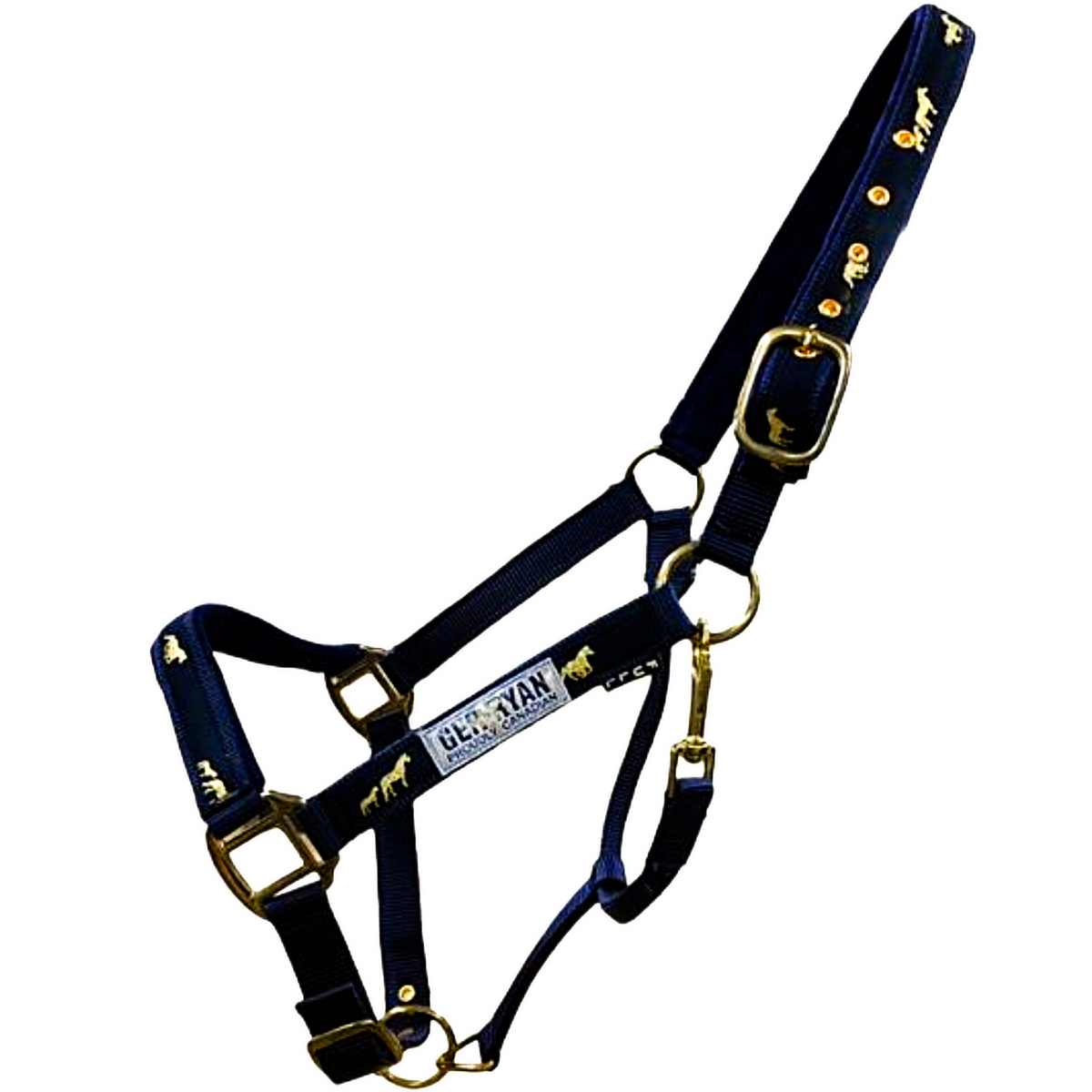 Cob Size | Navy | Gold Rush Nylon Halter