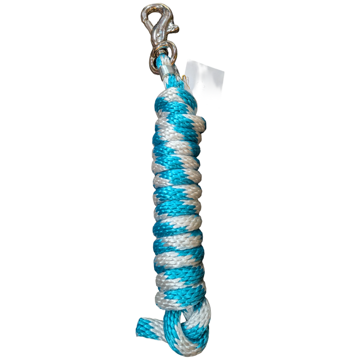 White & Turquoise | Poly Lead Rope | 10' | Bull Snap
