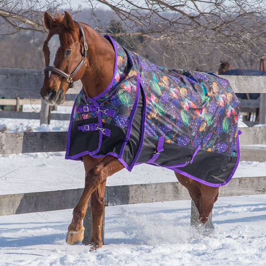 Cosmic Garden Storm 160gm Mid-Neck Turnout Blanket ( Size in stock: 56, 63, 72, 84 )