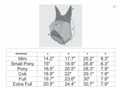 lycra Fly Mask With Zipper | Mini & Pony | Canadian Horsewear