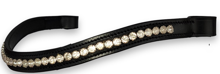 Crystal Curved Browband | Pony Sized| Black | Velencia