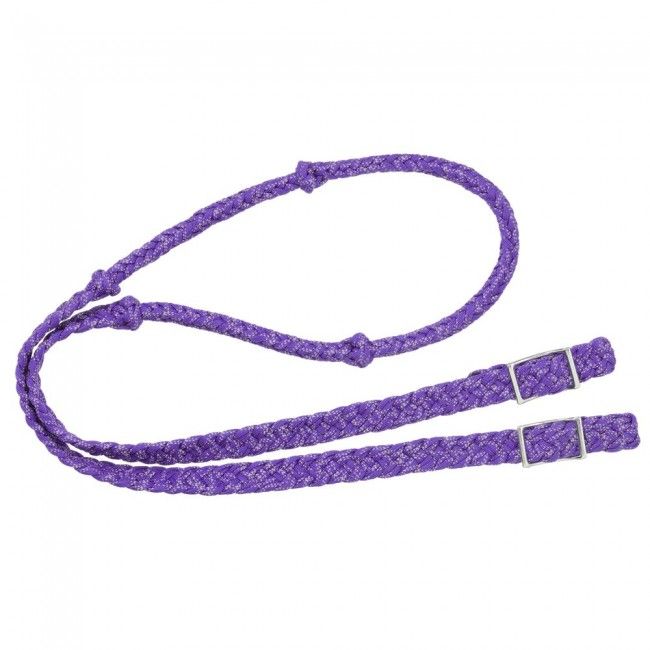Reflective Purple Braided Reins