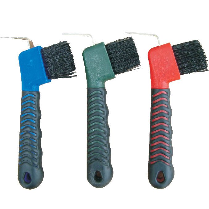 Rubber Grip Hoof Pick W/ Brush